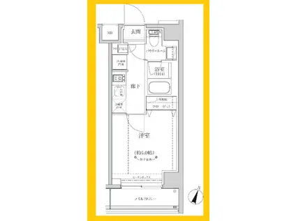 RELUXIA横濱元町(1K/7階)の間取り写真