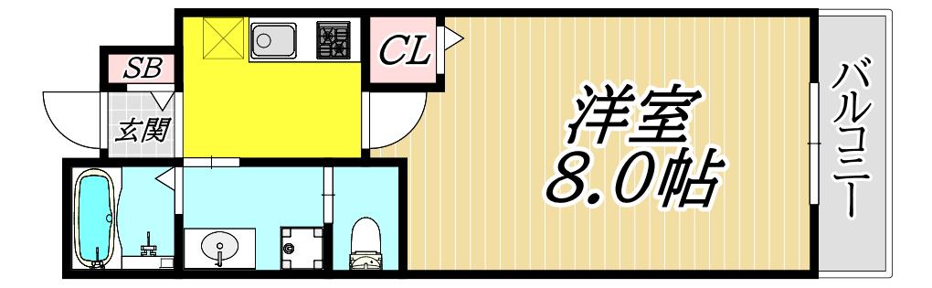 G-プロスペリテ塚口(1K/4階)の間取り写真