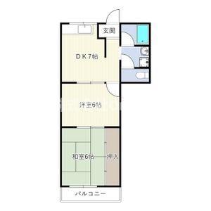 ビートル山本北(2DK/2階)の間取り写真