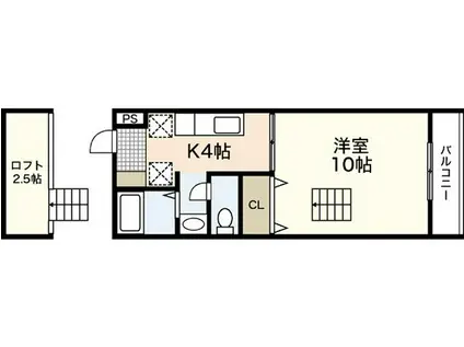 サンライズ伴駅前ビル(1DK/3階)の間取り写真