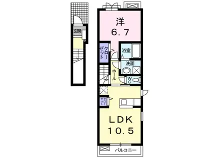 ビーネI(1LDK/1階)の間取り写真