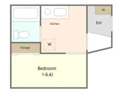 堀越ビル(1K/1階)の間取り写真
