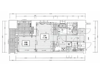 リーガル西長堀II(1LDK/14階)の間取り写真
