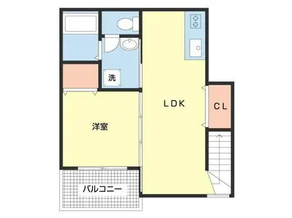 TJ初島A棟(1LDK/2階)の間取り写真