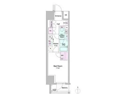 エスリードコート堺筋本町(1K/4階)の間取り写真