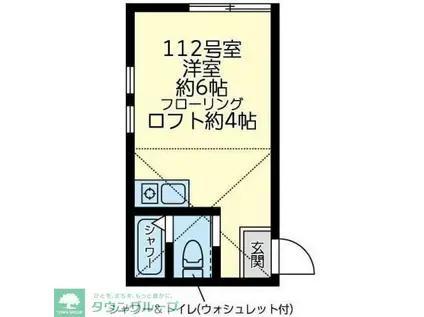 ユナイト東門前モンターナの杜(ワンルーム/1階)の間取り写真