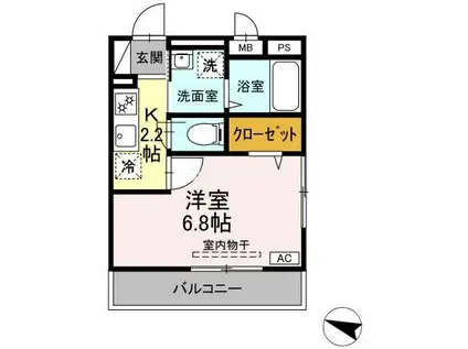 マレアガーデン新横浜F棟(1K/3階)の間取り写真