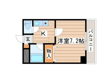 ガーデンプレイスT&T(1K/5階)の間取り写真