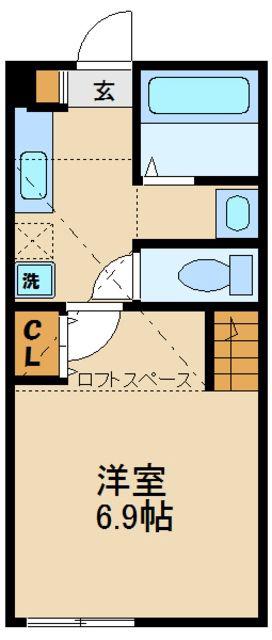 IDEAUS橋本弐番館(1K/2階)の間取り写真
