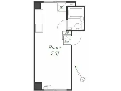 産友ビル麦田町(ワンルーム/3階)の間取り写真