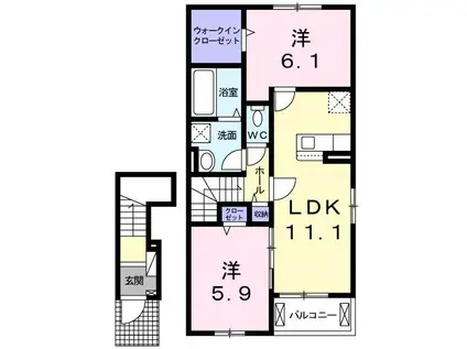 メゾンドプリモ・K(2LDK/2階)の間取り写真