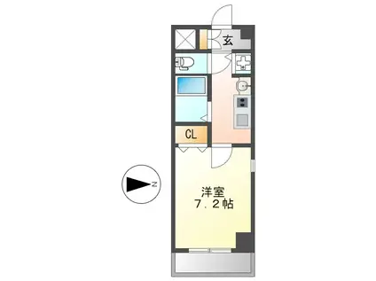 ベレーサ金山(1K/4階)の間取り写真