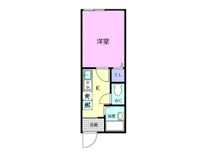 TJ鳴神2(1K/1階)の間取り写真