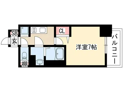 プレサンス上前津フィット(1K/12階)の間取り写真