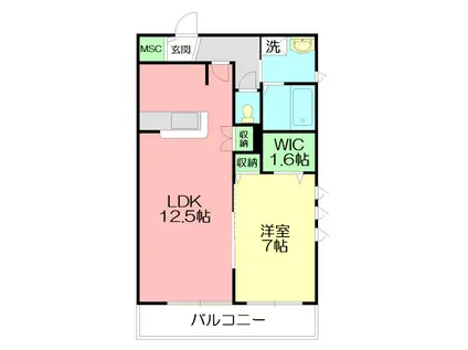 ヴィラ由比ガ浜(1LDK/1階)の間取り写真