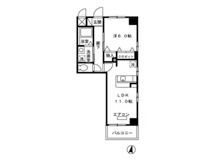 ベース・ブリッジ(1LDK/6階)の間取り写真