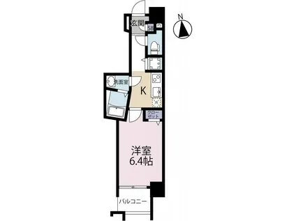 アベニール幸(1K/6階)の間取り写真