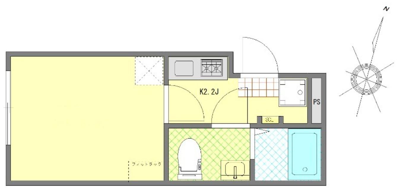 VIETA西小岩(1K/3階)の間取り写真