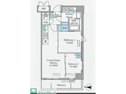 DAIWA GRACE MAISON 亀有(2LDK/3階)の間取り写真