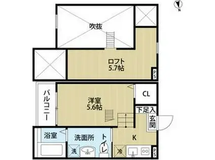 REGALO HIBINO(1K/2階)の間取り写真