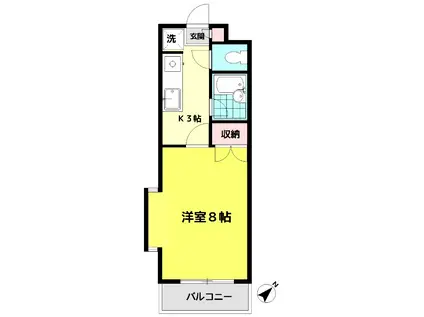 フロイデ(1K/1階)の間取り写真