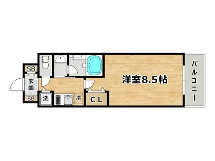 ブロード塚本駅前レジデンス(1K/7階)の間取り写真