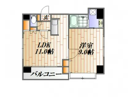 ベルパッソ十日市(1LDK/5階)の間取り写真