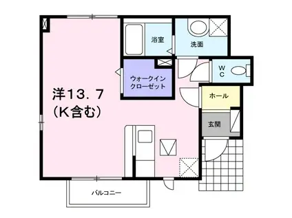 セブンフォレスト(ワンルーム/1階)の間取り写真