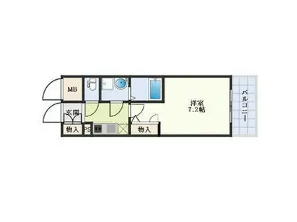 エスリード難波ステーションプラザ(1K/8階)の間取り写真