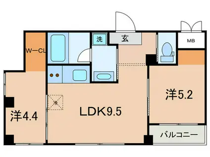PRIOR LIBERTA(2LDK/2階)の間取り写真