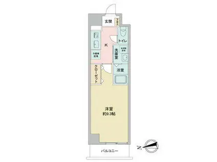 KDXレジデンス今池(1K/8階)の間取り写真