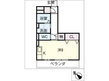 AN HAMATOMI(ワンルーム/2階)の間取り写真