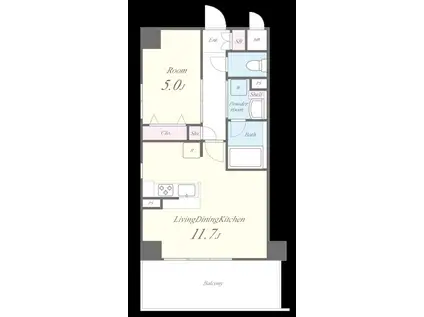 SOLE CEDAR 西大寺(1LDK/4階)の間取り写真