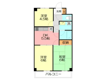 マンション アドミール(3DK/3階)の間取り写真