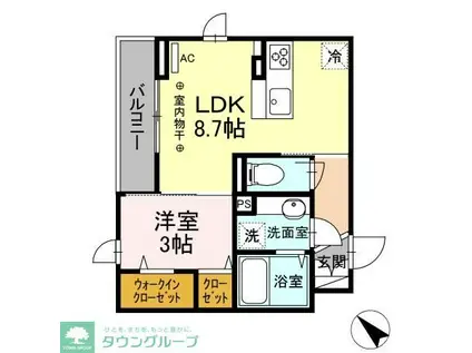 ソレール西久保(1LDK/2階)の間取り写真