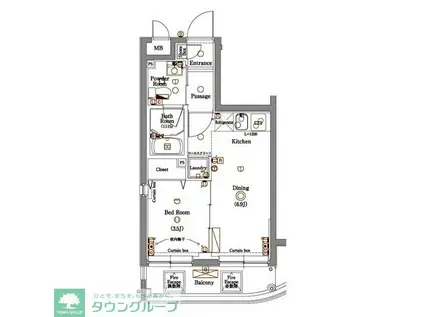 アクサス等々力(1DK/4階)の間取り写真