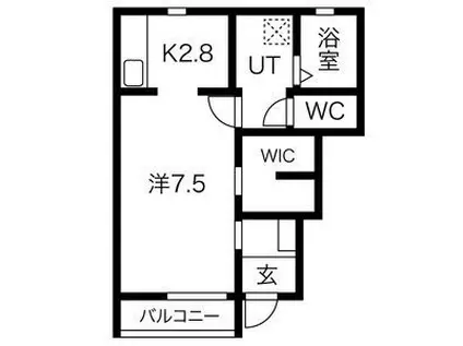 ＪＲ東北本線 村崎野駅 徒歩3分 2階建 築8年(1K/1階)の間取り写真