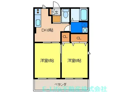 スプリングスI・II・III(2DK/1階)の間取り写真