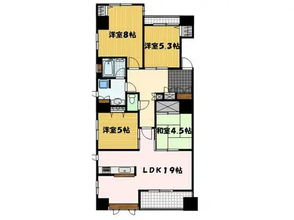 レジデンシャル樺島(4LDK/10階)の間取り写真