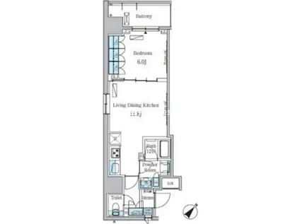 パークアクシス東日本橋ステーションゲート(1LDK/5階)の間取り写真