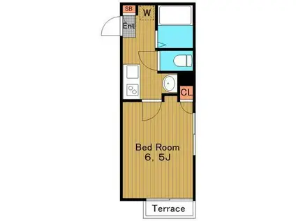 コクリコ(1K/1階)の間取り写真