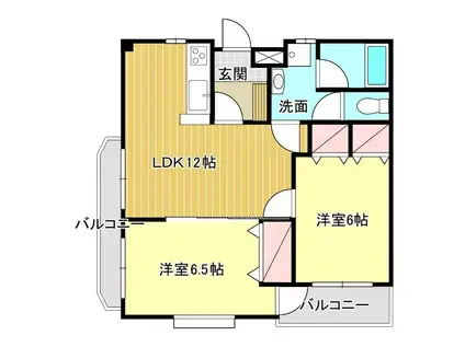 ヴィブレつばさII(2LDK/2階)の間取り写真