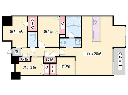 リベールグラン姫路(4LDK/2階)の間取り写真