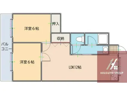タカイレジデンス(2LDK/6階)の間取り写真