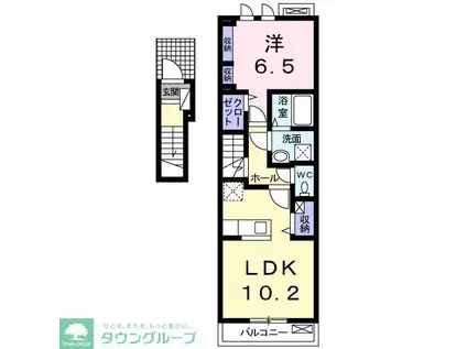 マウンテンエミネンスV(1LDK/2階)の間取り写真