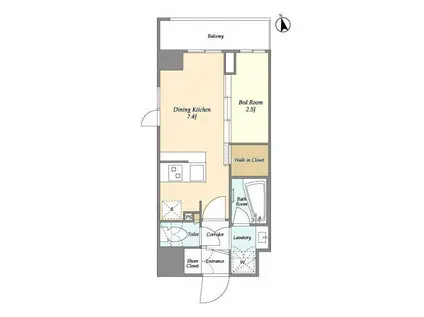 LA DOUCEUR志茂(1DK/4階)の間取り写真