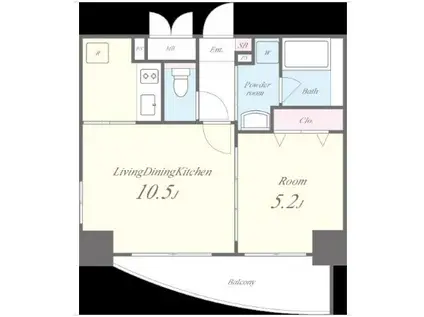 ESPERANZA AZABU エスペランザアザブ(1LDK/6階)の間取り写真