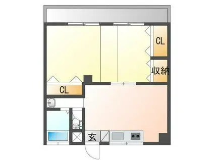 JTアパートメント(1LDK/5階)の間取り写真