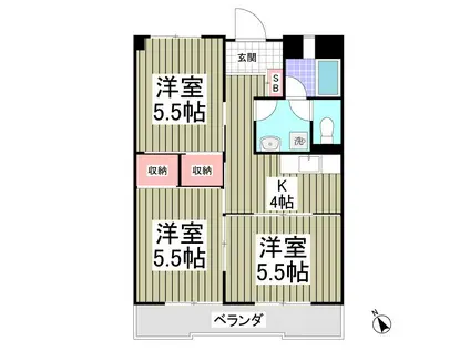 丸屋ビル(3SDK/3階)の間取り写真