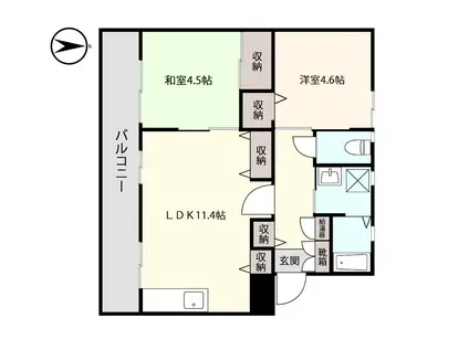 アシスト上越マンション5(2LDK/4階)の間取り写真